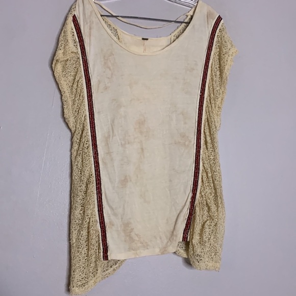 Free People bohemian sleeveless top cream oatmeal small women’s - Picture 8 of 10